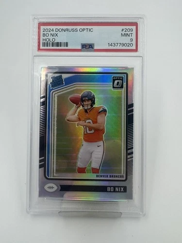 2024 Donruss OPTIC HOLO Bo Nix #209 Rated Rookie PSA 9 Broncos