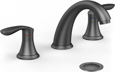 Bathroom Sink Faucet, Faucet for Bathroom Sink, Widespread Matte Black Bathroom