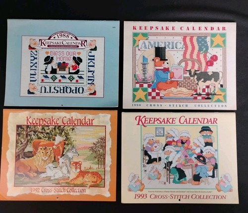 Keepsake Calendars Cross Stitch Collection Lot Of 4 Years 88 90 92 93 ...