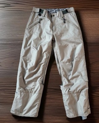 E408 Women Beige Tan Ski Snowpants Medium M Waterproof Insulated