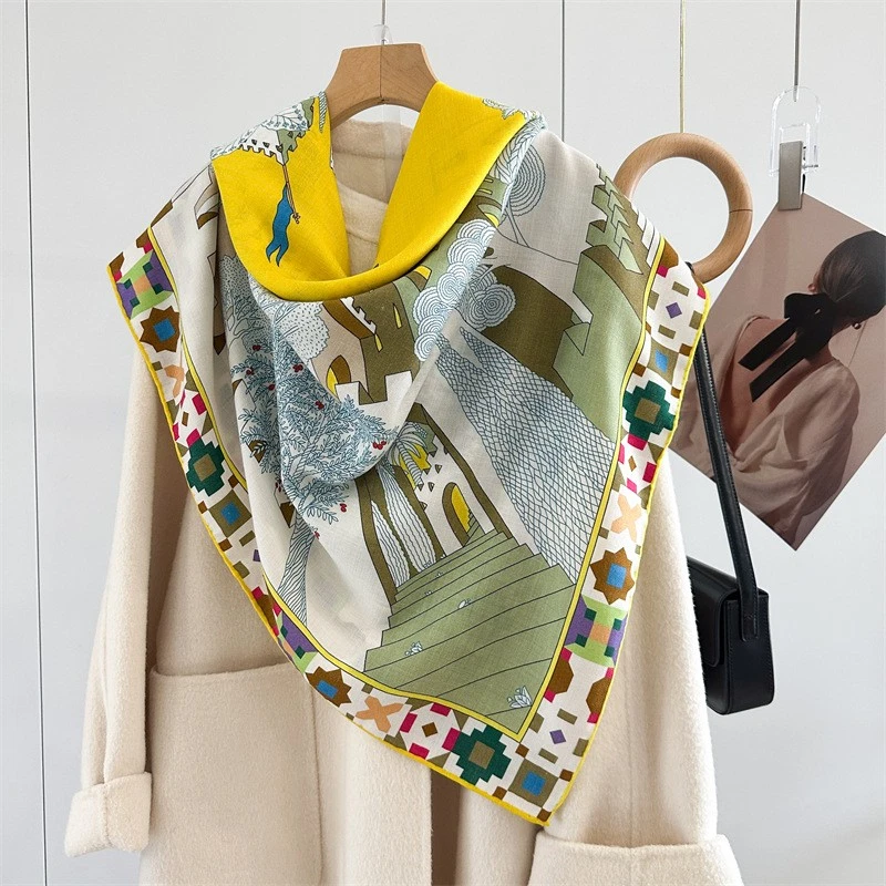 70%Cashmere 30%Silk Wrap Scarf 53'' Double-sided Palace Scarf/Shawl