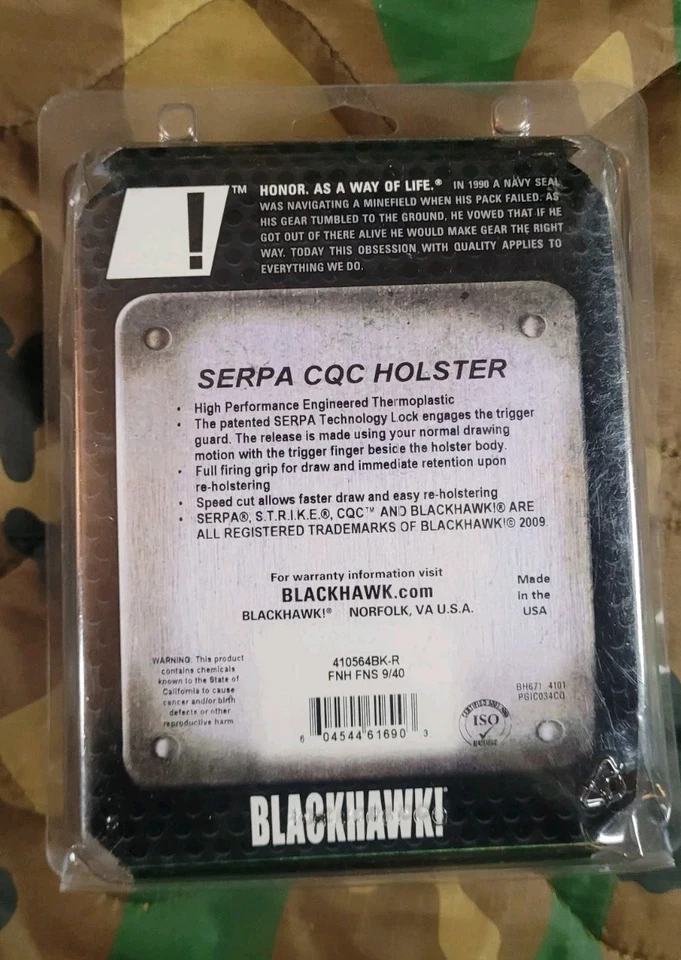 Blackhawk Serpa Holster FNH FNS 9/40 Right Hand Owb Paddle Holster - Image 2 of 4