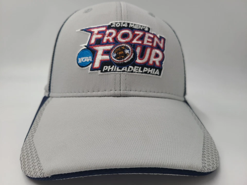 2014 NCAA Hombres Frozen Four Adidas Climalite Flex Ajustado S-M Gorra NCAA Gris Foto 2 de 4