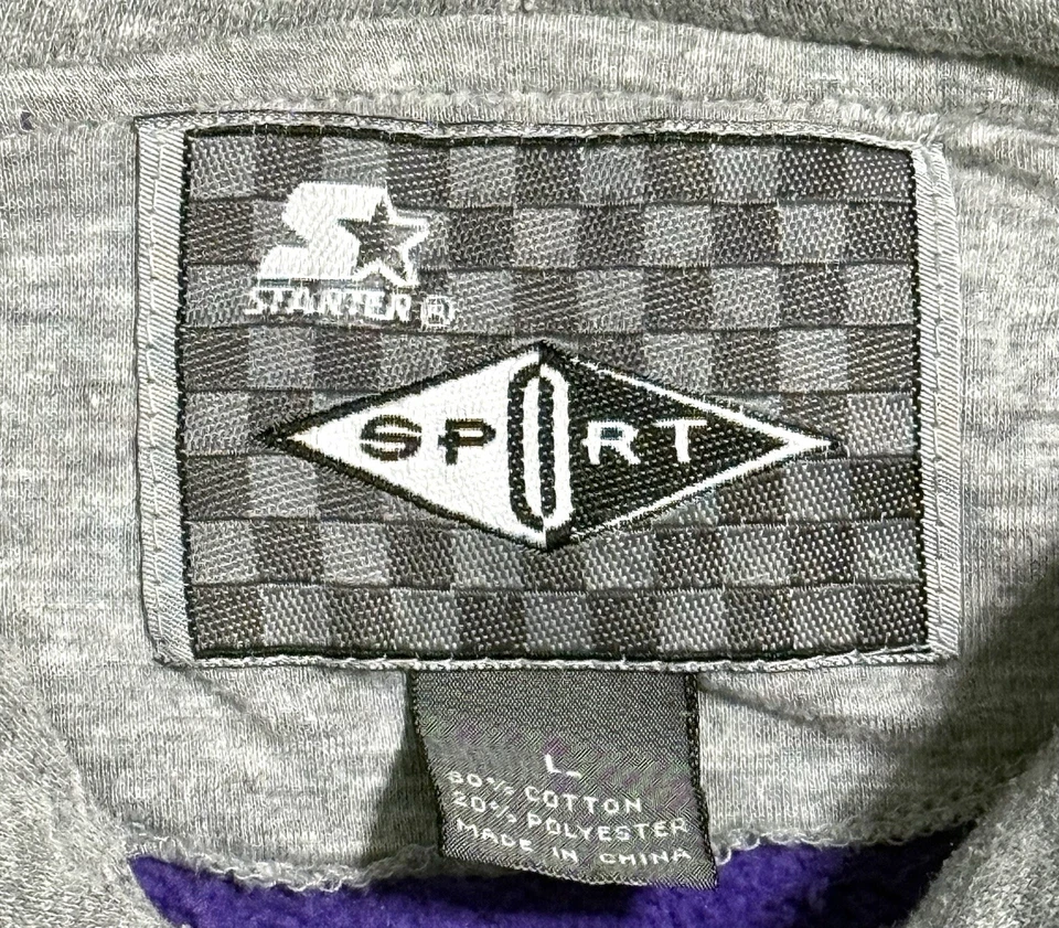 Vintage 90s Starter Sport Center Logo Pullover Hoodie Skater Purple Men’s Size L - Image 3 of 4