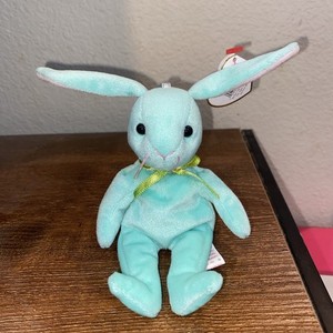 TY Basket Beanie Baby - HIPPITY Mint Green Bunny Rabbit 5.5 inch Easter Plush