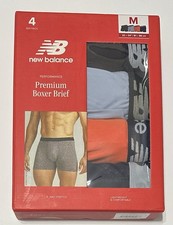 New Balance 4-Pack Men's Premium Boxer Briefs Medium 32-34 Orange/Gray/Blue