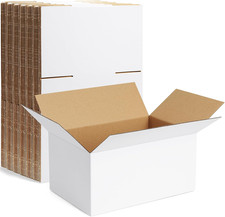 10 7 5  White Corrugated Cardboard Shipping Boxes   10 Pack Mailer for Small Bus