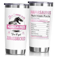 Gifts for Mom, Christmas Gifts from Daughter Son, 20 OZ Tumbler A1. Mamasaurus