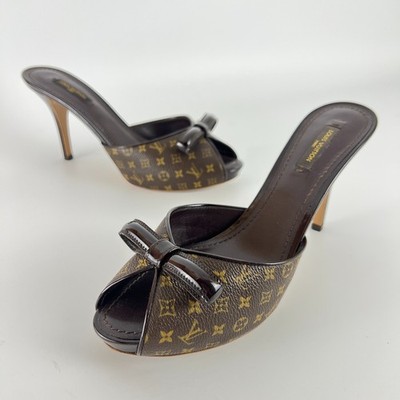 Louis Vuitton | Authentic Malibu Slides Monogram LV Canvas Mules Stiletto (38)