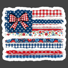 Patriotic Sticker Vinyl Decal Usa Flag Patchwork Bow Country Style Patriotic Sticker Vinyl Decal Usa Flag Patchwork Bow Country Style