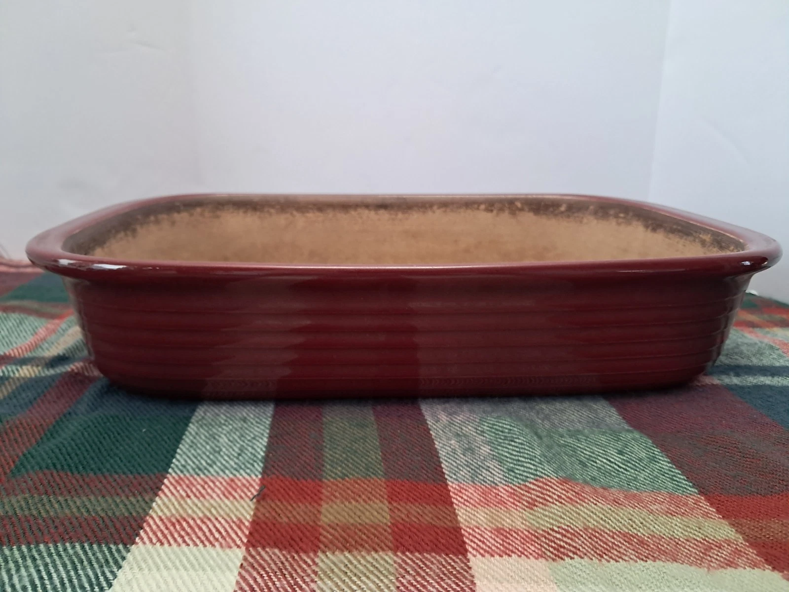 Pampered Chef Cranberry 9x13 Baker Stoneware Stone Casserole Lasagna Pan