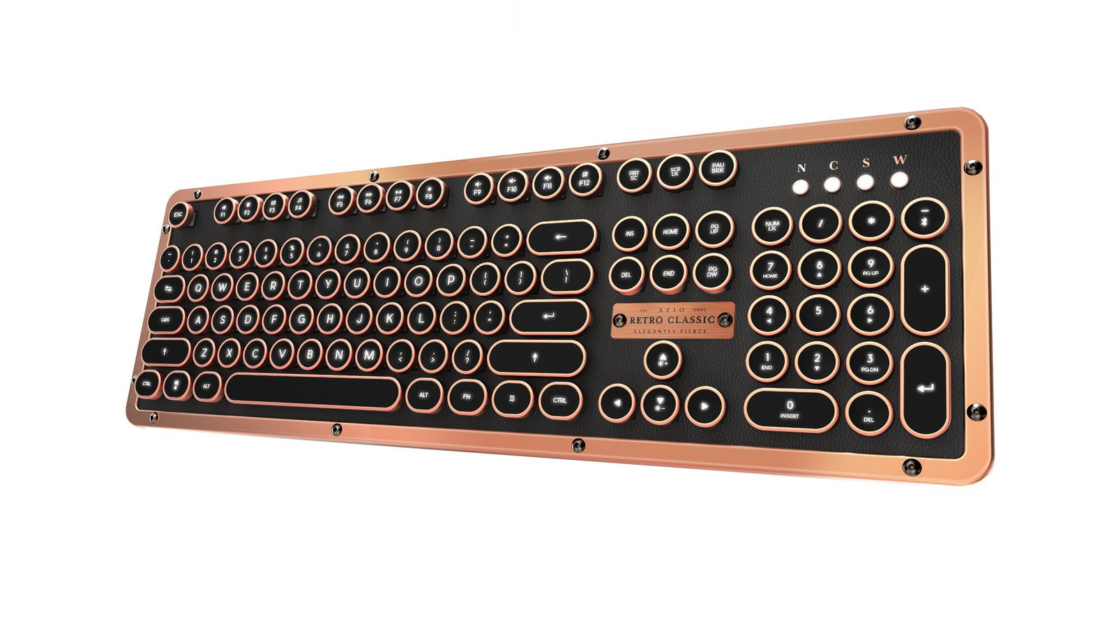 Retro Classic Bluetooth 5.0 Artisan Wireless USB Wired Vintage Backlit Keyboard