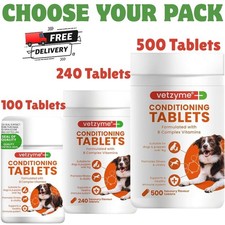 Vetzyme Conditioning Dog Supplement Tablets Health & Vitality 100-240-500 Vitami