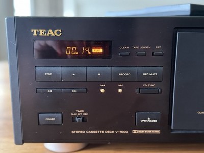 TEAC V-7000 3-Head Direct Drive Dual Capstan Cassette Deck (Black