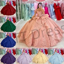 Princess Quinceanera Dresses Off Shoulder Prom Sweet 15 16 Party Girl Ball Gowns