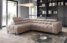 Modern Corner Sofa Bed with Storage Adjustable Headrests Wavy Springs - FERUCCE