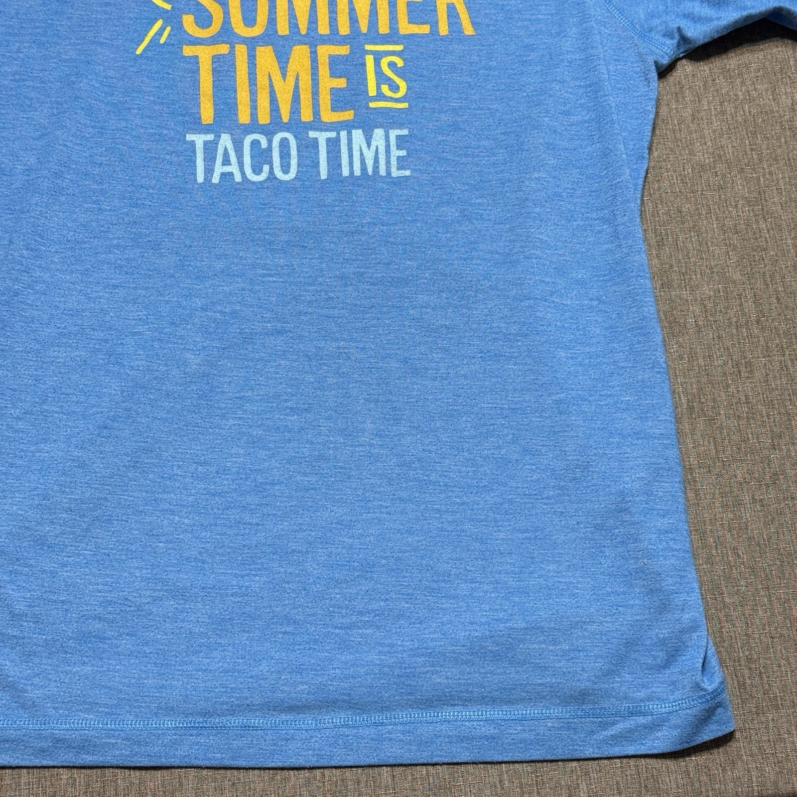 Taco Time Employee Uniform T-Shirt Mens Large Summer Time is Taco Time