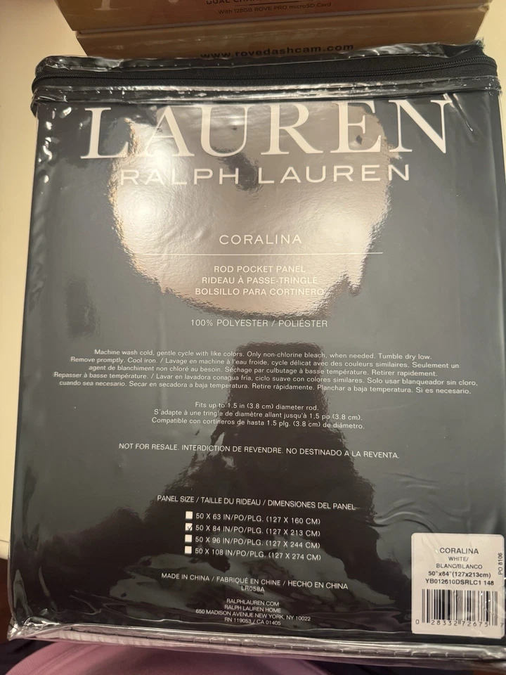 Ralph Lauren Coralina cortinas transparentes 5 paneles NUEVO en paquete AGOTADO 50”x84” -$75 Foto 4 de 4