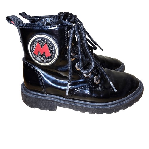 Zara Disney Mickey Mouse Schwarz Kampfstiefel Kleine Mädchen 29 USA Größe 11,5 - Bild 1 von 7