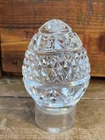Vtg Waterford Crystal Annual Egg Paperweight & Plastic Replaced Base Signed