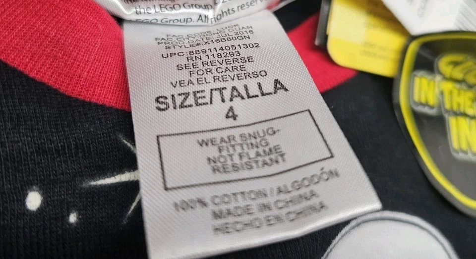 Star Wars Lego Talla 4 Niños 2 Piezas PJ Set Manga Larga Brilla en la Oscuridad NUEVO Algodón Foto 4 de 4