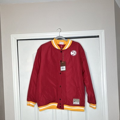 Mitchell & Ness Atlanta Hawks NBA Women's Jacket Red Yellow White Size L