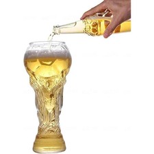 Football Trophy Beer Glass Cup 450/600/800 World Cup Shape Drinking Mug Clear