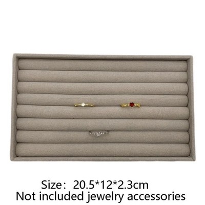 Velvet Jewelry Ring Display Organizer Case Tray Holder Earring Storage Box