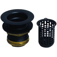 Junior Bar/Laundry Sink Drain Assembly with Removable Strainer Basket, Matte Bla