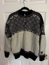 Dale of Norway Fair Isle Wool Knit Crew Neck Pullover Sweater Black
