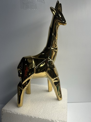 #ad Decorative Gold Finnished GIRAFFE Figurine Sculpture 12quot; tall Absolutely Beautif $29.00