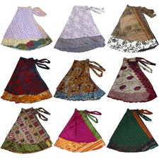 Gonne vintage in seta Sari Magic Wrap 10 pezzi taglie miste 24", 30", 36"