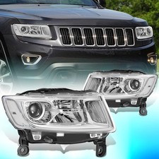 For 2014-2016 Jeep Grand Cherokee Wk2 Pair Projector Headlightlamp Chromeclear For 2014-2016 Jeep Grand Cherokee Wk2 Pair Projector Headlightlamp Chromeclear