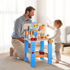 Wooden Tool Bench For Kids 3 Years Toy Workbench Pretend Play Toy Kits