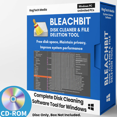 PRO Computer Disk Cleaner and File Deletion Tool Software on CD-ROM