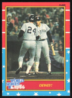 1987 Fleer World Series Dewey! Dwight Evans #9 Boston Red Sox