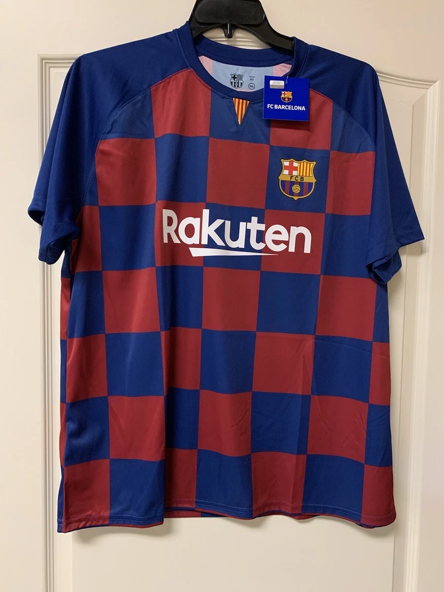 NEW W TAGS FC Barcelona Checkered Soccer Futbol Home Replica - 2XL | eBay