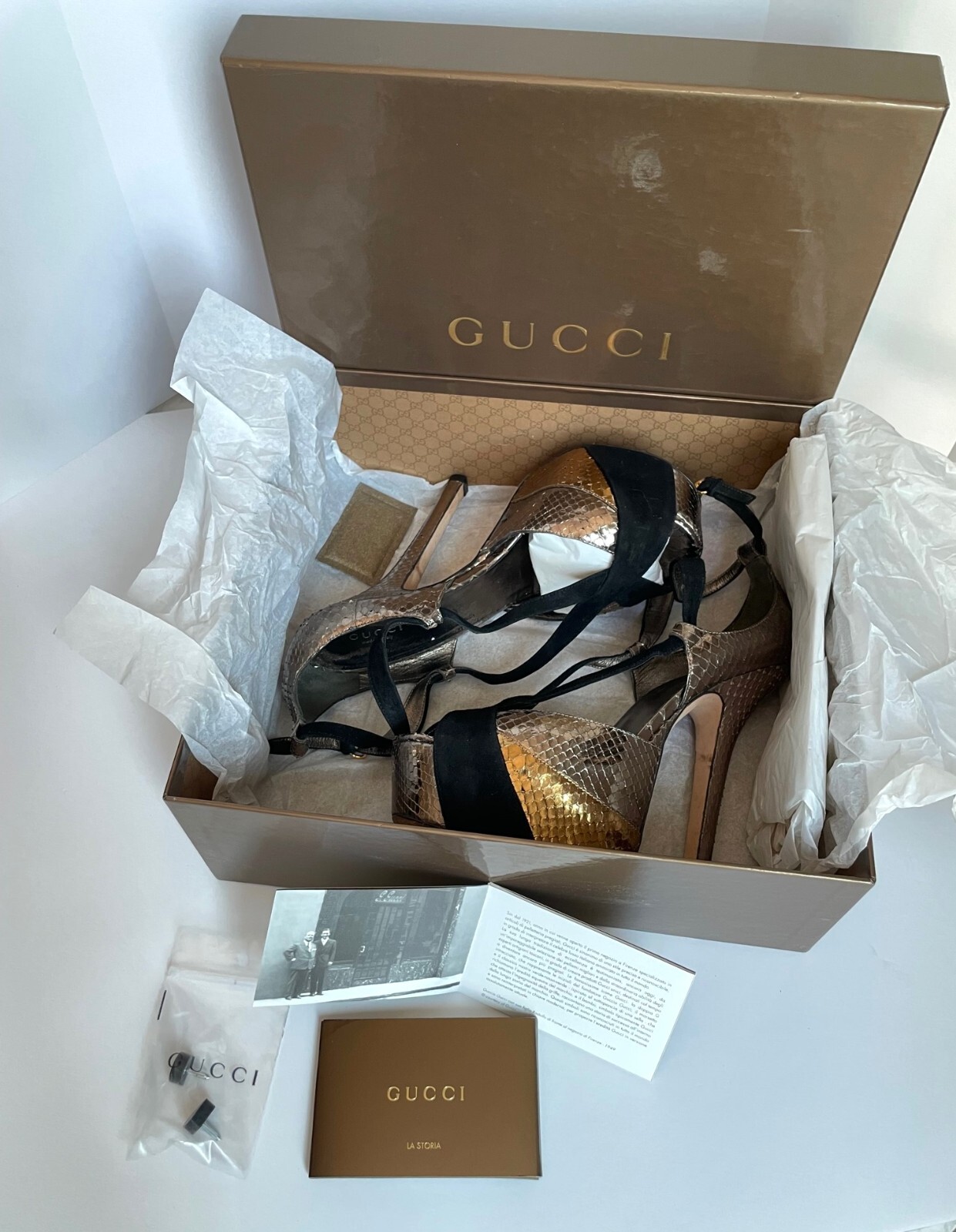 Gucci Exotic Python Leather Platform Heels Pumps … - image 12