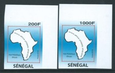 SENEGAL 2016 2 Philately Hub Map of Africa Imperf unmounted mint