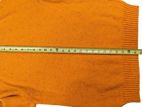 American Eagle Athletic Fit Sweater Men Medium Elbow Patches Orange Flecked Knit - Picture 8 of 8