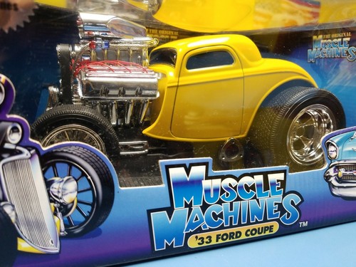 MUSCLE MACHINES '33 FORD COUPE YELLOW "PREOWNED" - Picture 4 of 8