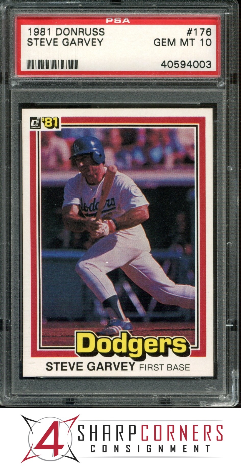 1981 DONRUSS #176 STEVE GARVEY DODGERS PSA 10