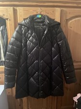 Andrew Marc Lightweight Padded Hooded Jacket Coat Black Small