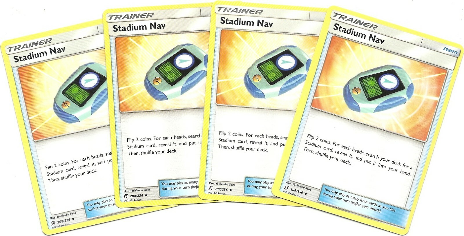 4x STADIUM NAV #208/236 UNIFIED MINDS Pokemon Card- Uncommon Trainer NM/MINT