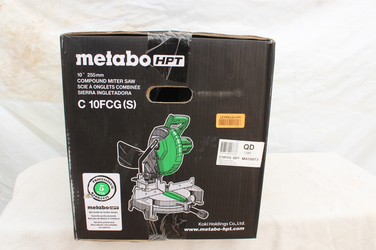 (RI4) Metabo HPT 10" Single Bevel Compound Miter Saw C10FCG(S