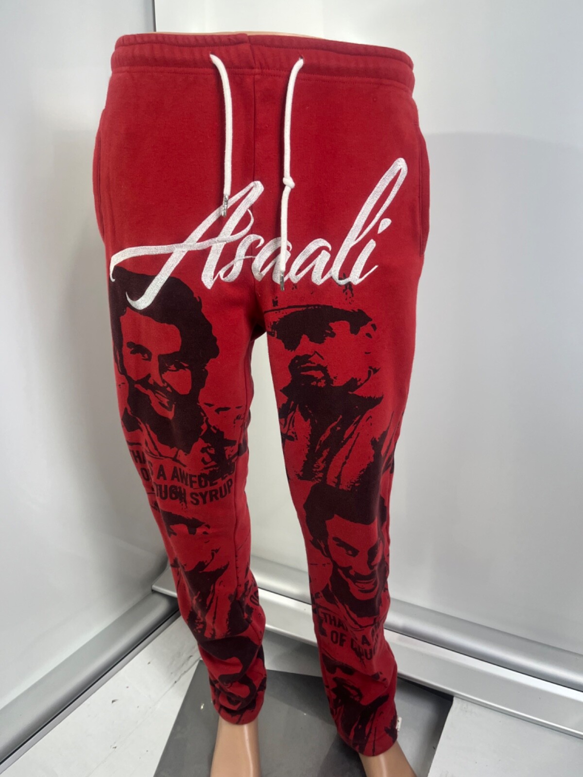 Red Asaali x Cough Syrup Cartel Sweatpants Size Medium Gem