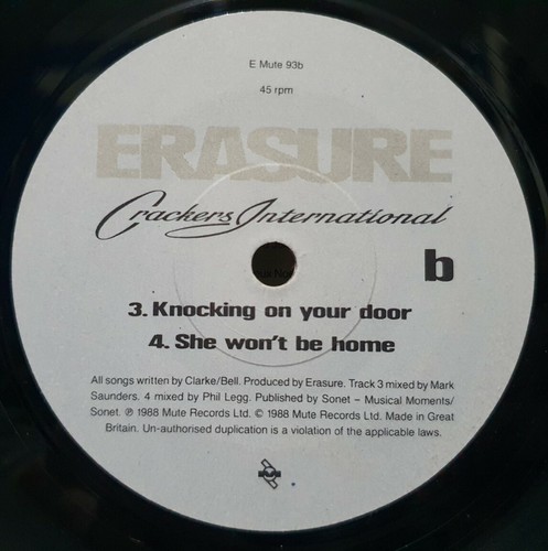 ERASURE Crackers International 1988 UK 7" EP - E MUTE 93 - EX+/EX+ - Picture 5 of 5