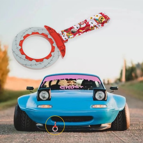 Red Anime Brake JDM Ring Tsurikawa Subway Car Handle Strap -Red Cats Nylon X1 - Picture 5 of 7