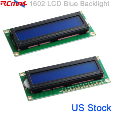 2pcs 16x2 1602 LCD Display Module DC 5V Blue Backlight White Character US Stock
