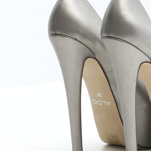 Aldo Donna Tacco Corte Sintetico Argento UK 3 EU 36 - Foto 11 di 12